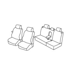 Set coprisedili Superior - Nero/Grigio - compatibile per Volkswagen Polo 3p (11/01>08/09)
