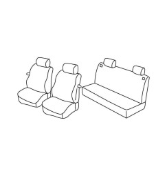 Set coprisedili Superior - Grigio/Nero - compatibile per Volkswagen Polo 3p (11/01>08/09)