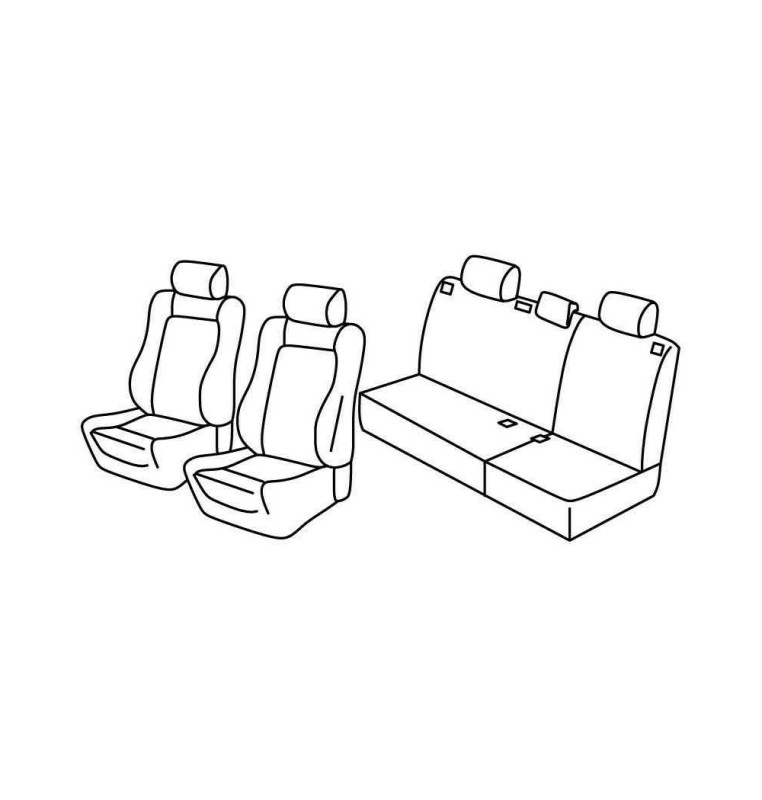 Set coprisedili Superior - Nero/Blu - compatibile per Volkswagen Polo 5p (11/01>08/09)