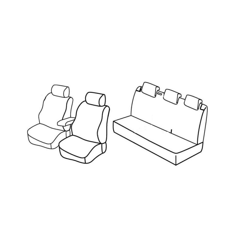 Set coprisedili Superior - Nero/Blu - compatibile per Volkswagen Polo 5p (09/09>04/14) Comfortline