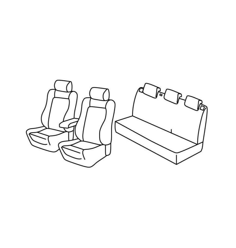 Set coprisedili Superior - Nero/Blu - compatibile per Volkswagen Polo 5p (09/09>04/14) Highline
