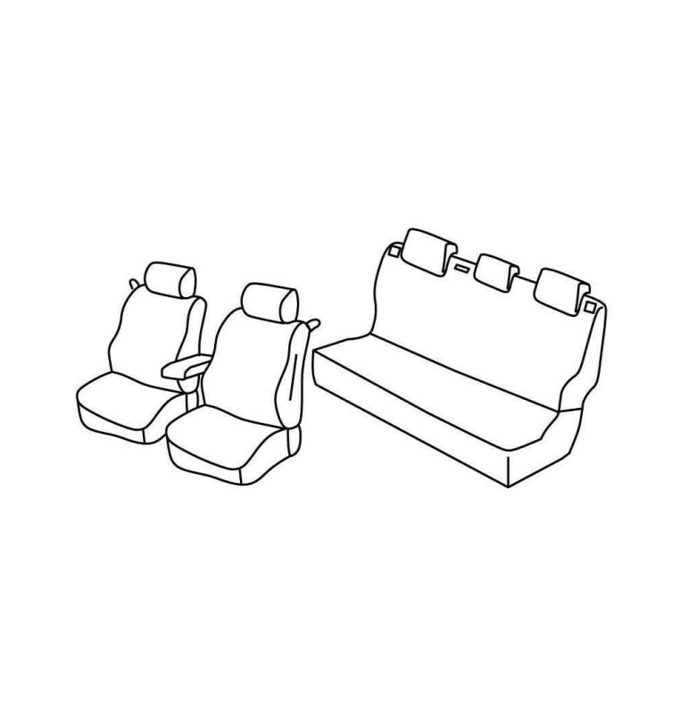 Set coprisedili Superior - Nero/Grigio - compatibile per Volkswagen Polo 3p (05/14>09/17) Trendline, Family