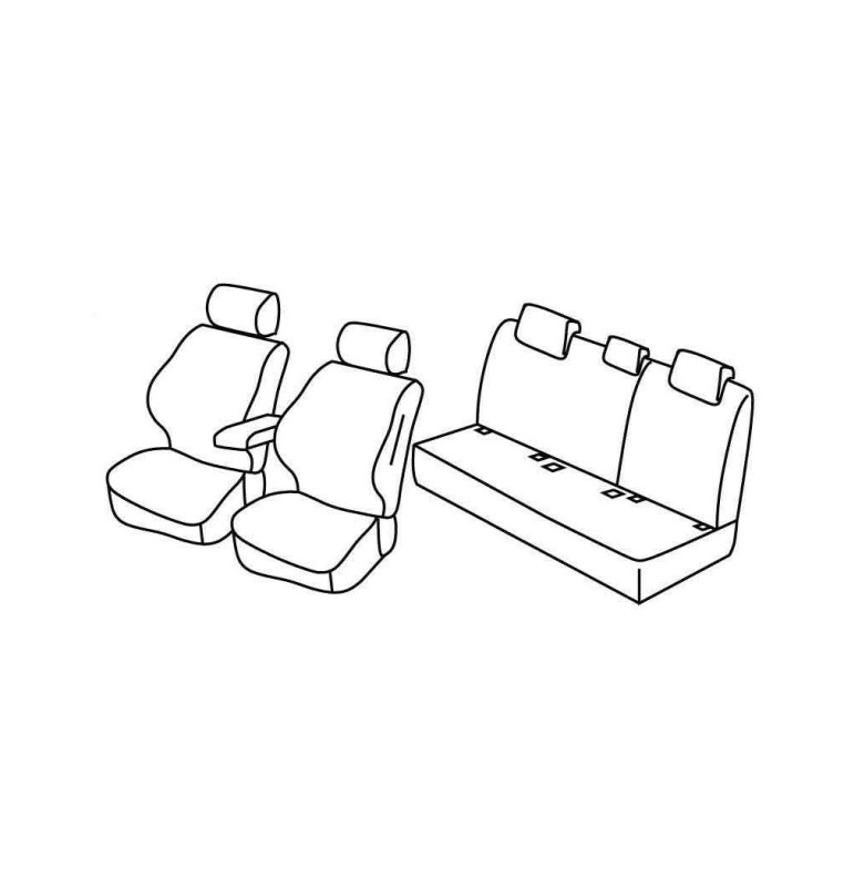 Set coprisedili Superior - Nero/Rosso - compatibile per Volkswagen Jetta (02/11>01/13) Comfortline
