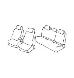 Set coprisedili Superior - Nero/Blu - compatibile per Volkswagen Polo 5p (10/17>) Trendline, Family - Volkswagen Taigo (11/21>) 