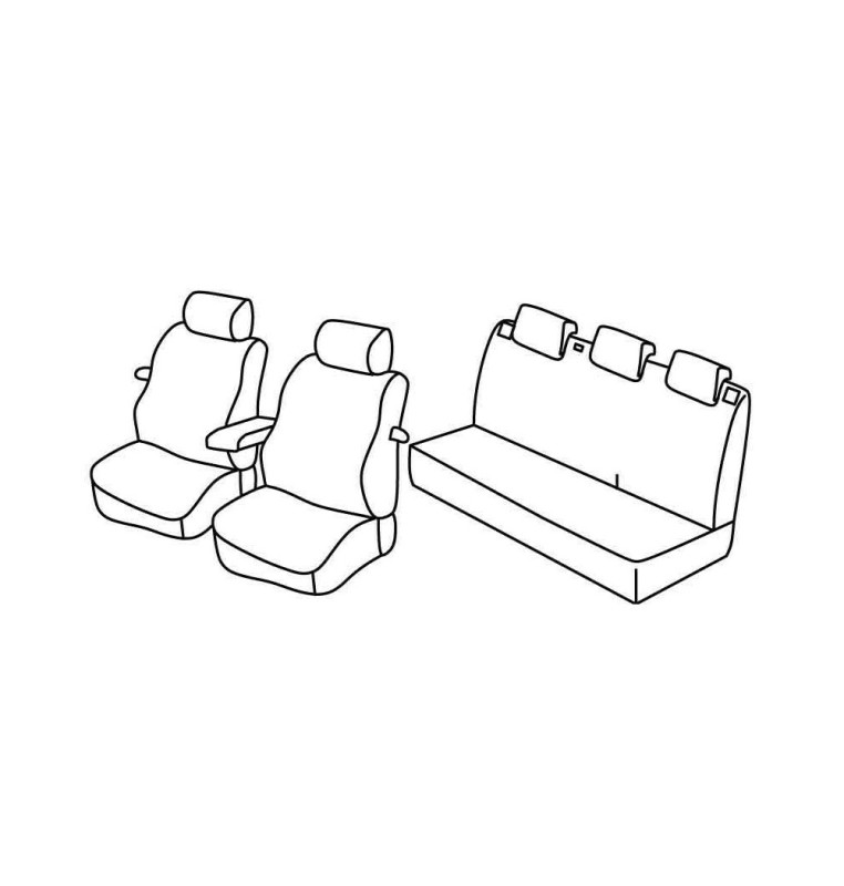 Set coprisedili Superior - Nero/Rosso - compatibile per Volkswagen Polo 3p (09/09>04/14) Comfortline