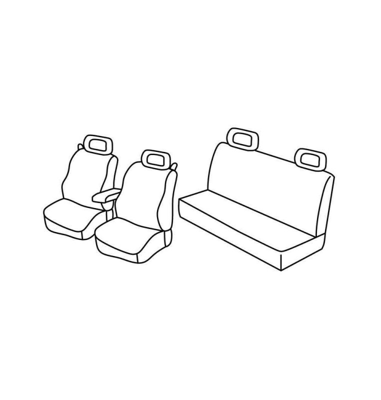 Set coprisedili Superior - Nero/Rosso - compatibile per Volkswagen New Beetle (04/99>10/11)