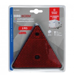 Euro-Norm catarifrangenti triangolari - 155x135 mm - Rosso