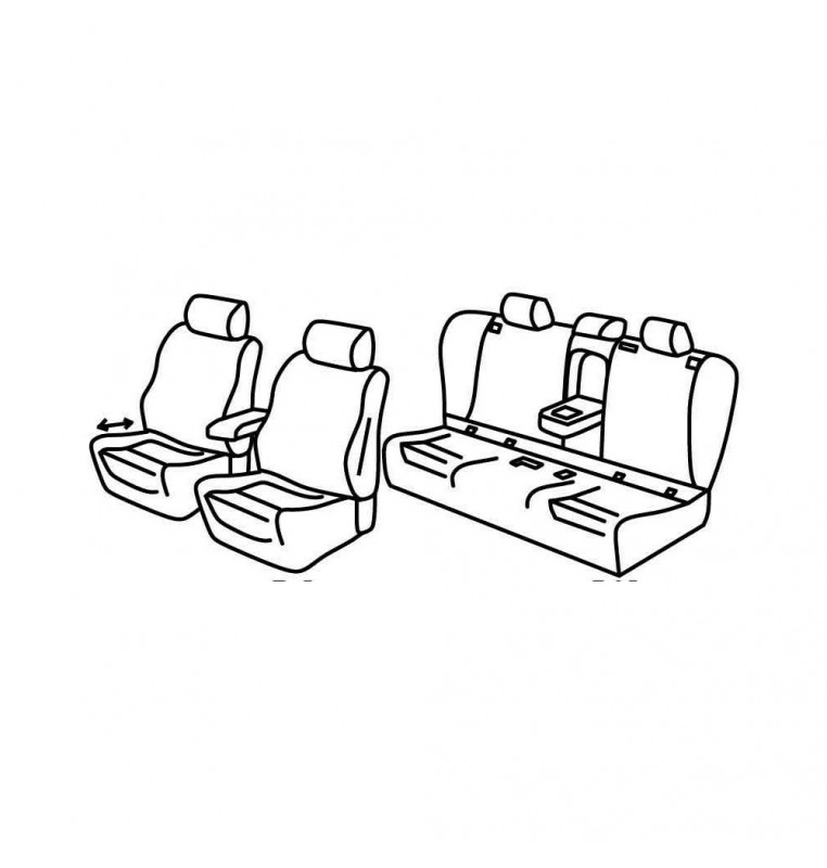 Set coprisedili Superior - Nero/Blu - compatibile per Bmw Serie 3 Touring (F31) (06/12>07/19)