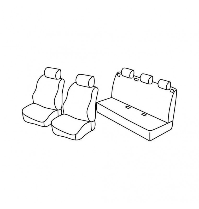 Set coprisedili Superior - Beige - compatibile per Citroen Berlingo Multispace (04/08>08/18)  - Peugeot Partner Tepee (05/08>08/