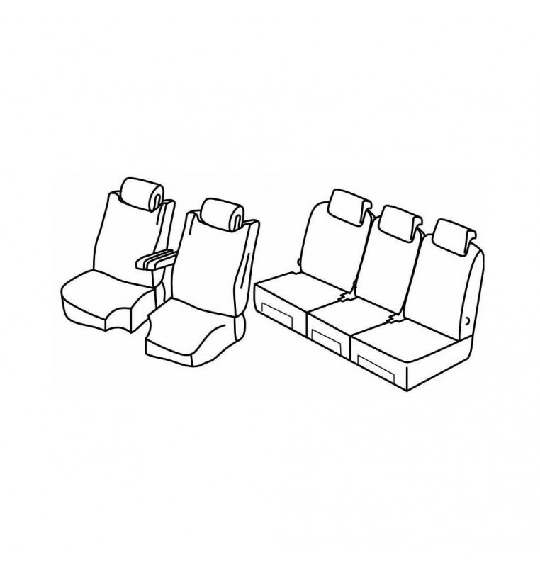 Set coprisedili Superior - Beige - compatibile per Citroen C4 Picasso (06/13>05/18)  - Citroen C4 Spacetourer (06/18>03/21)