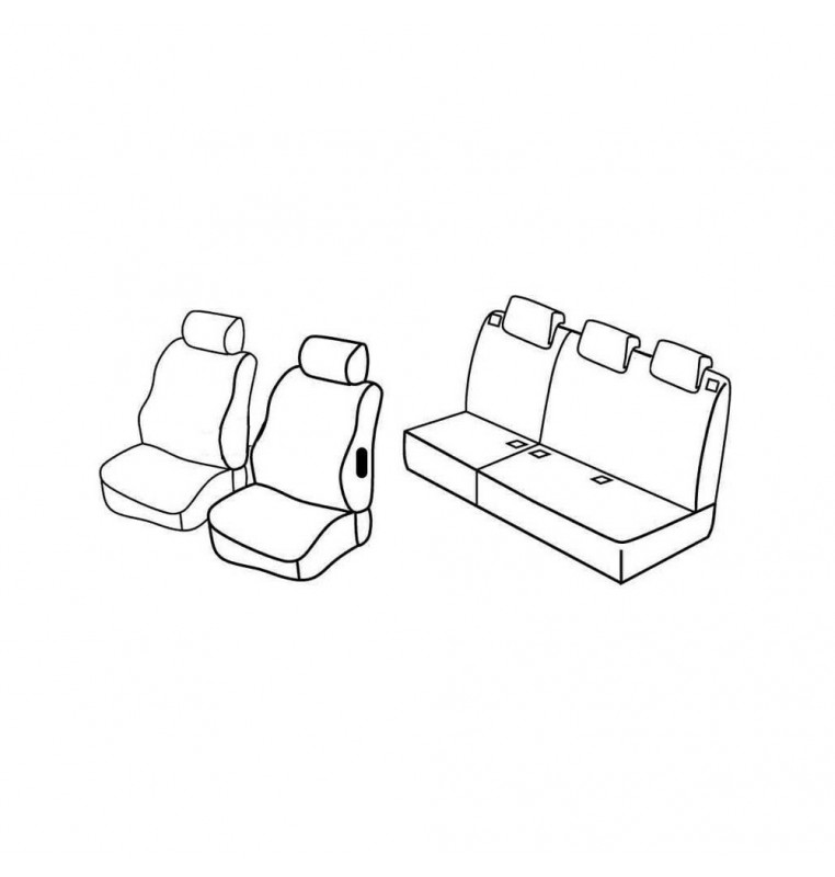 Set coprisedili Superior - Nocciola - compatibile per Citroen Berlingo Multispace (04/08>08/18)  - Peugeot Partner Tepee (05/08>