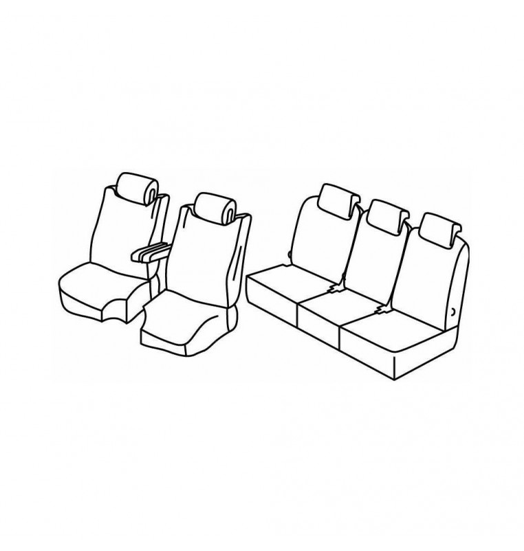 Set coprisedili Superior - Beige - compatibile per Citroen C4 Picasso (06/13>05/18)  - Citroen C4 Spacetourer (06/18>03/21)