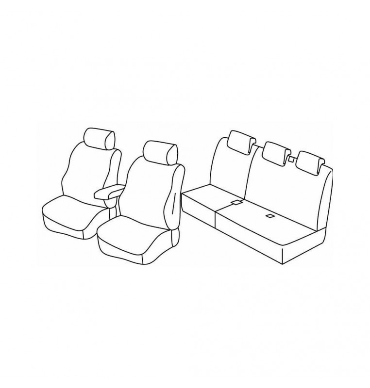 Set coprisedili Superior - Nocciola - compatibile per Dacia Lodgy (05/12>01/21)  - Dacia Lodgy Stepway (02/21>08/22)