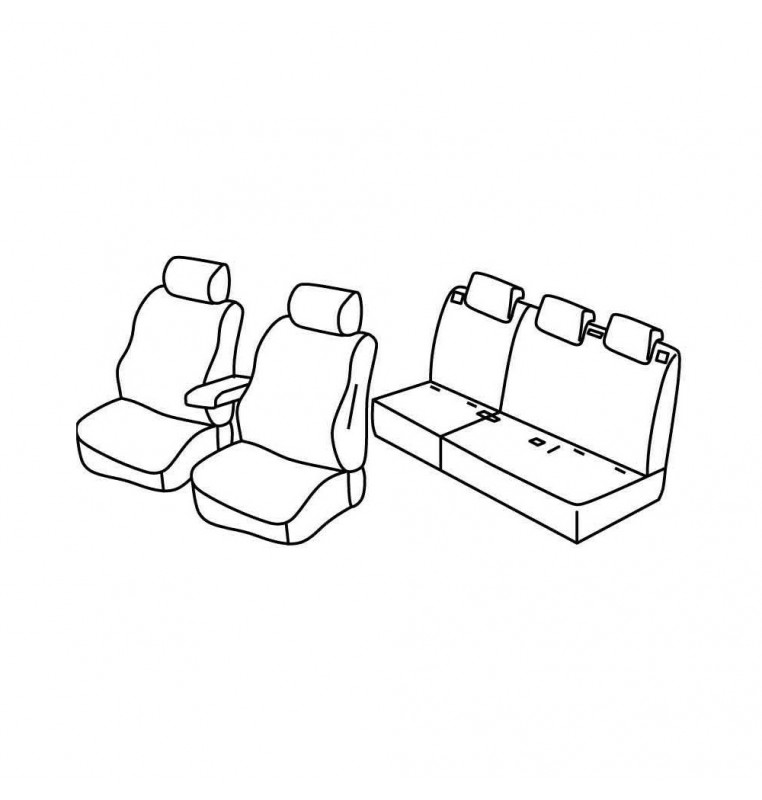 Set coprisedili Superior - Nocciola - compatibile per Fiat Doblò 5p (01/10>05/20)  - Opel Combo Tour (04/12>12/17)