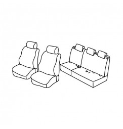 Set coprisedili Superior - Beige - compatibile per Fiat Doblò 5p (01/10>05/20)  - Opel Combo Tour (04/12>12/17)