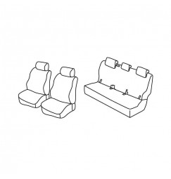 Set coprisedili Superior - Grigio/Nero - compatibile per Ford Ranger (06/12>04/22)