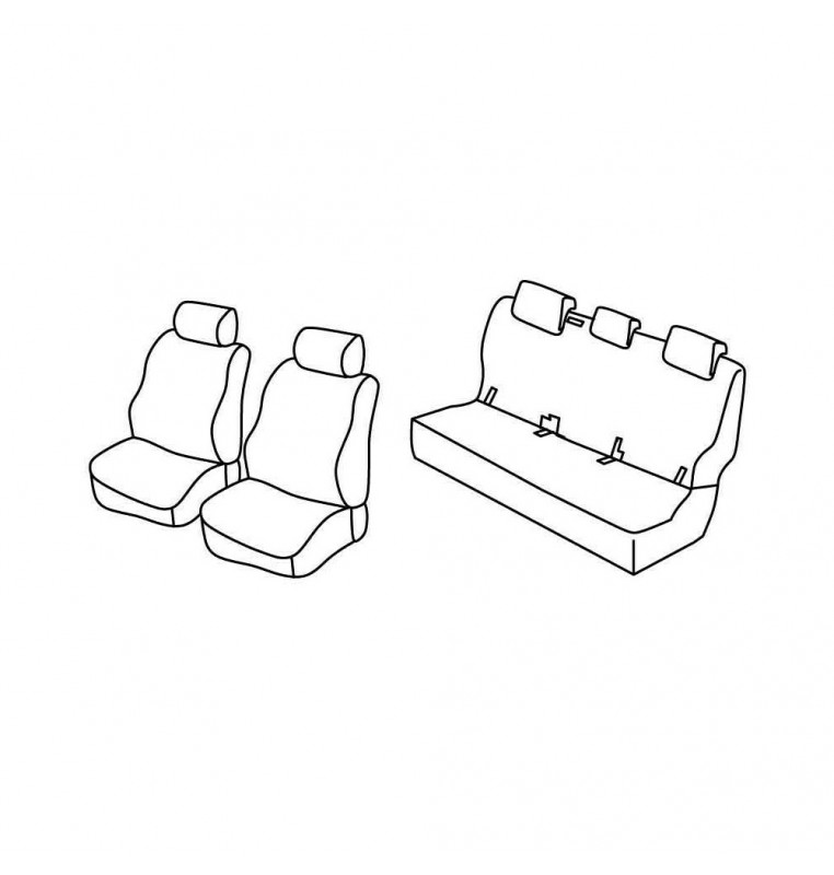 Set coprisedili Superior - Grigio/Nero - compatibile per Ford Ranger (06/12>04/22)