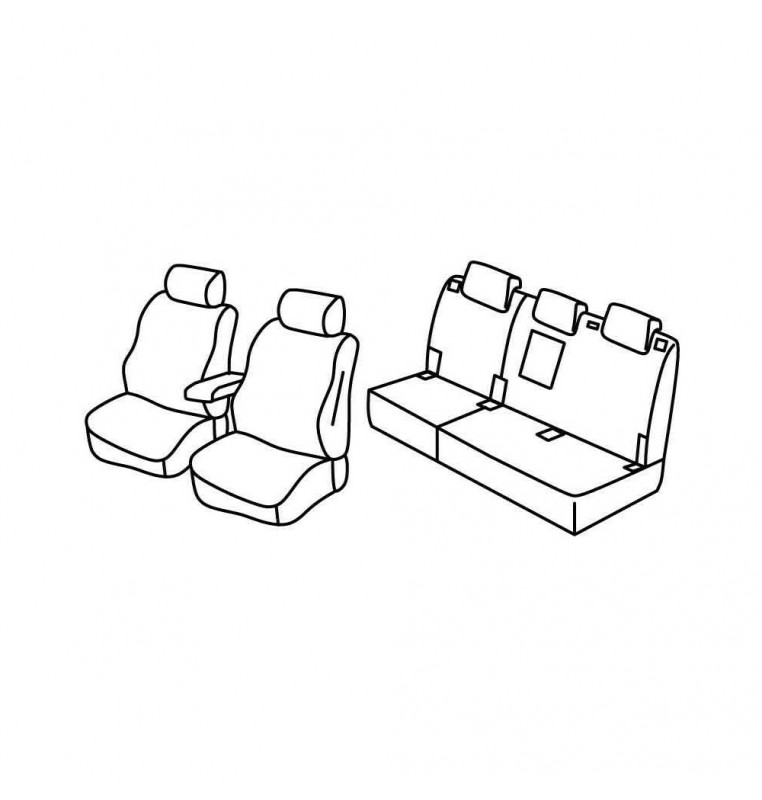 Set coprisedili Superior - Beige - compatibile per Ford Transit Connect Van (04/17>)