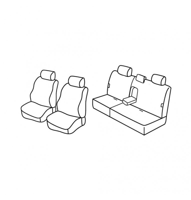 Set coprisedili Superior - Grigio/Nero - compatibile per Hyundai Santa Fe (01/01>02/06)