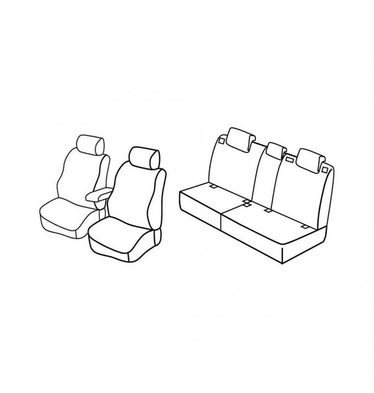 Set coprisedili Superior - Beige - compatibile per Hyundai Santa Fe (03/06>09/12)