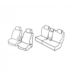 Set coprisedili Superior - Grigio/Nero - compatibile per Hyundai Santa Fe (10/12>10/18)