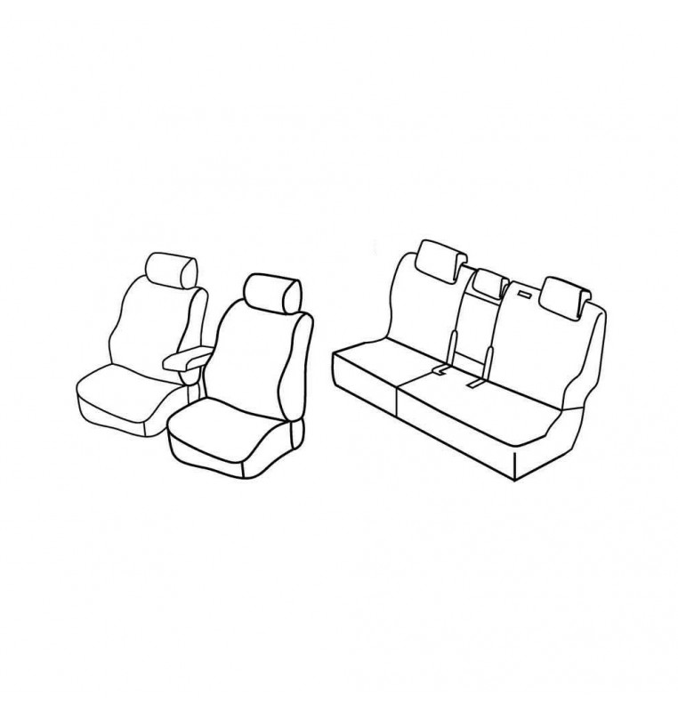 Set coprisedili Superior - Grigio/Nero - compatibile per Hyundai Santa Fe (10/12>10/18)