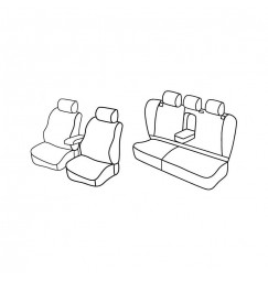 Set coprisedili Superior - Grigio/Nero - compatibile per Mercedes Classe C 4p (05/00>01/07) fino al 3/2004