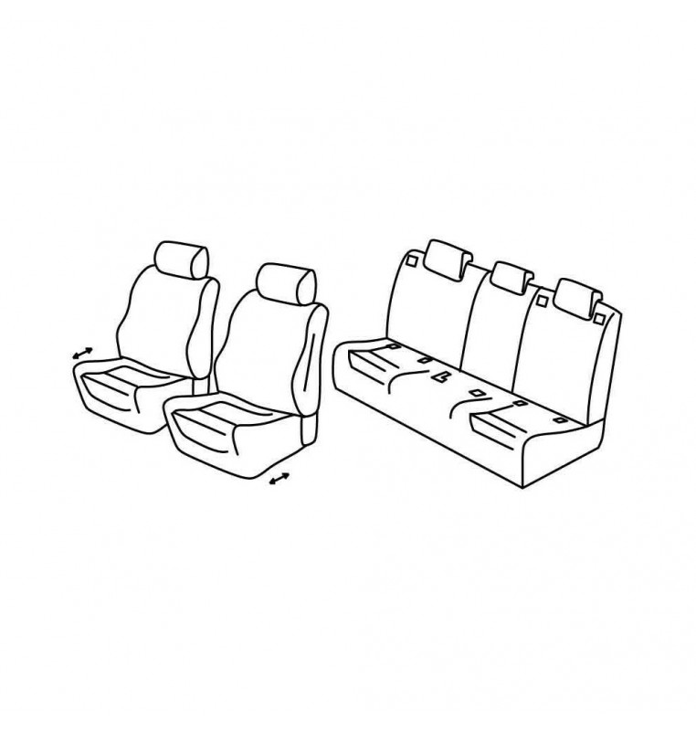 Set coprisedili Superior - Grigio/Nero - compatibile per Mercedes Classe A 5p (06/18>)