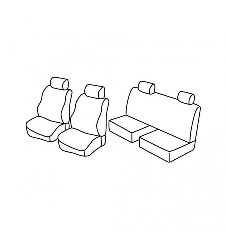 Set coprisedili Superior - Nocciola - compatibile per Mitsubishi L200 Club Cab (01/05>08/15)