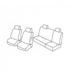 Set coprisedili Superior - Nero/Grigio - compatibile per Nissan Navara 4p (01/05>07/14) Dal 2010