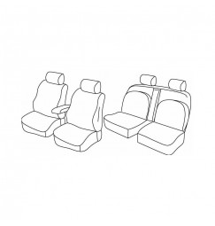 Set coprisedili Superior - Beige - compatibile per Nissan Navara 4p (08/14>09/22) King Cab
