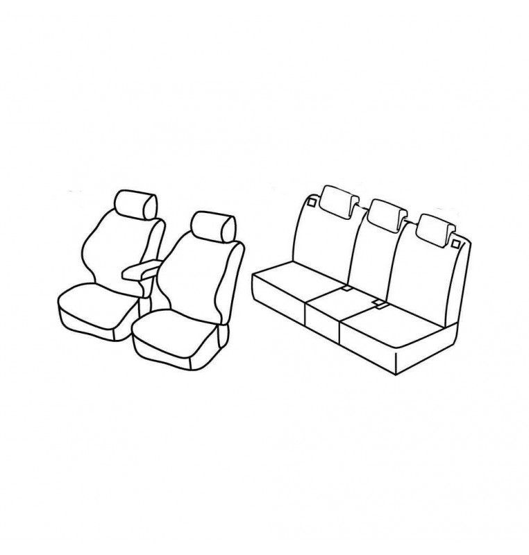 Set coprisedili Superior - Nocciola - compatibile per Opel Meriva (05/10>01/14) Selection, Enjoy, Cosmo