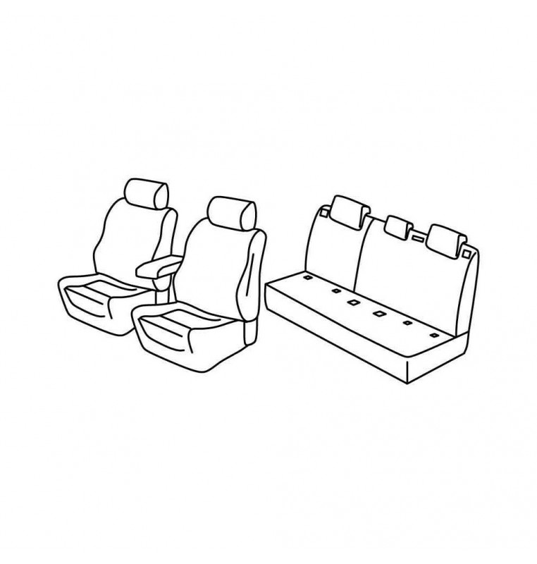 Set coprisedili Superior - Nocciola - compatibile per Peugeot 2008 (12/19>) GT Line - Peugeot 208 5p (11/19>) GT Line