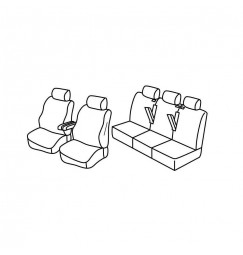 Set coprisedili Superior - Grigio/Nero - compatibile per Citroen Jumpy (04/16>)  - Opel Vivaro (03/19>)  - Peugeot Expert (04/16