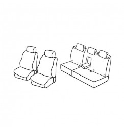 Set coprisedili Superior - Nero/Rosso - compatibile per Renault Koleos (06/08>01/14) Expression