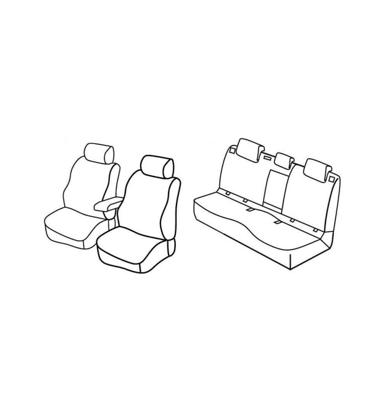 Set coprisedili Superior - Nocciola - compatibile per Skoda Octavia 5p (03/13>05/20) fino al 2014, Elegance