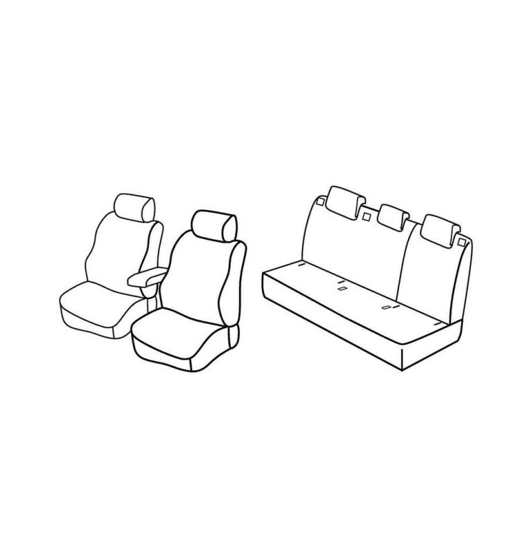 Set coprisedili Superior - Nocciola - compatibile per Seat Toledo (01/13>07/15)  - Skoda Rapid 5p (01/13>12/14)