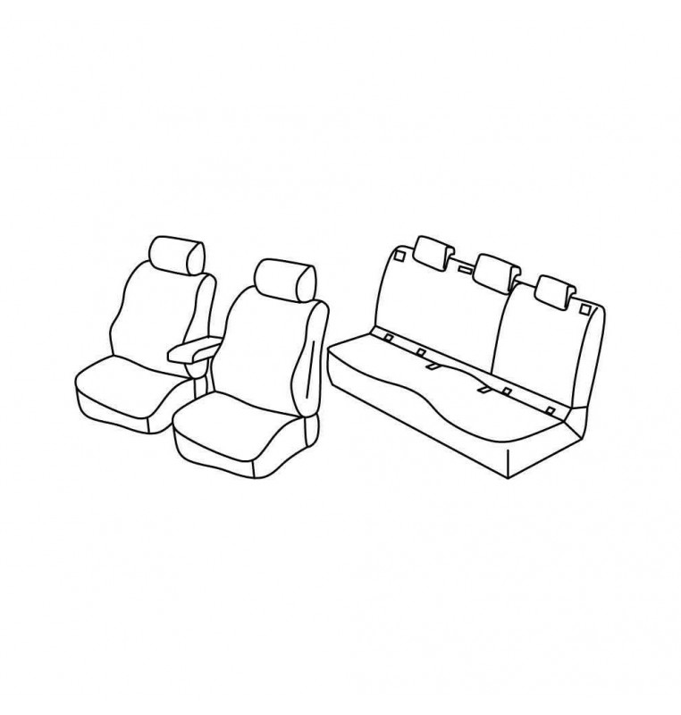 Set coprisedili Superior - Nero/Rosso - compatibile per Skoda Karoq (12/17>)