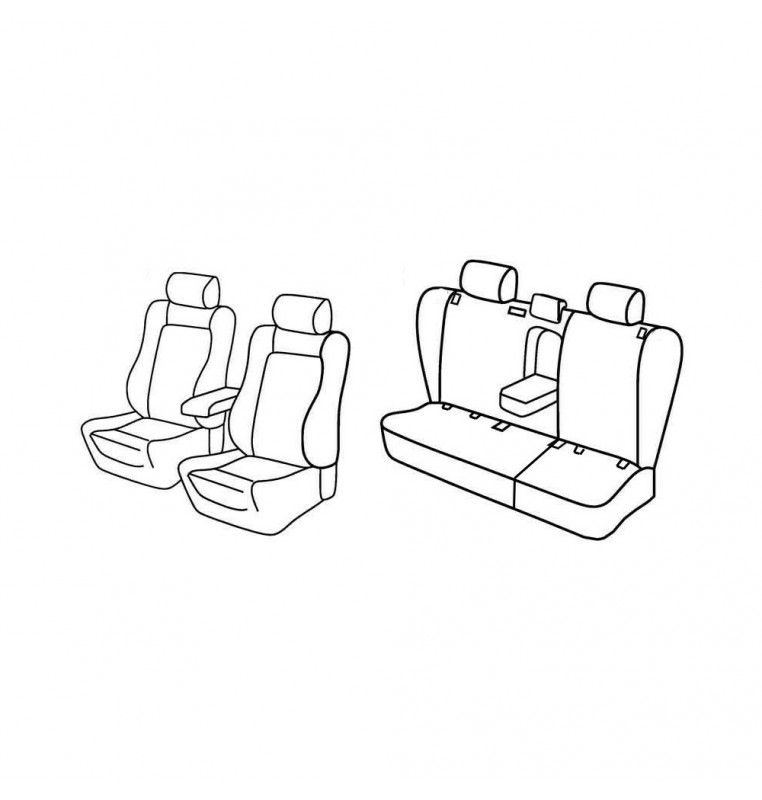 Set coprisedili Superior - Nocciola - compatibile per Toyota Avensis 4p (05/03>03/09) fino al 2005