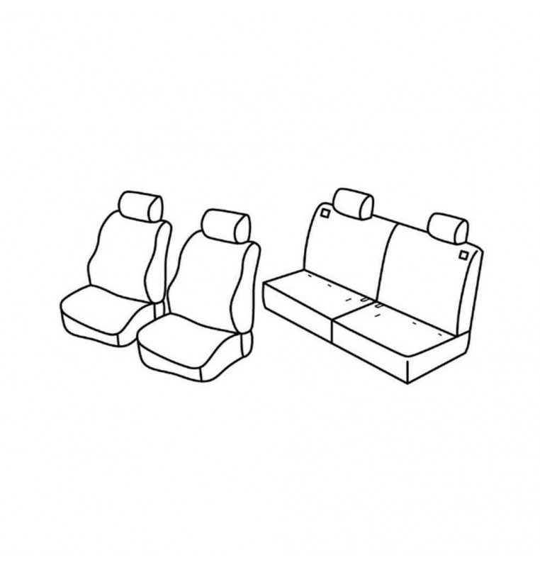 Set coprisedili Superior - Nocciola - compatibile per Toyota Rav4 5p (10/00>01/06) fino al 2003