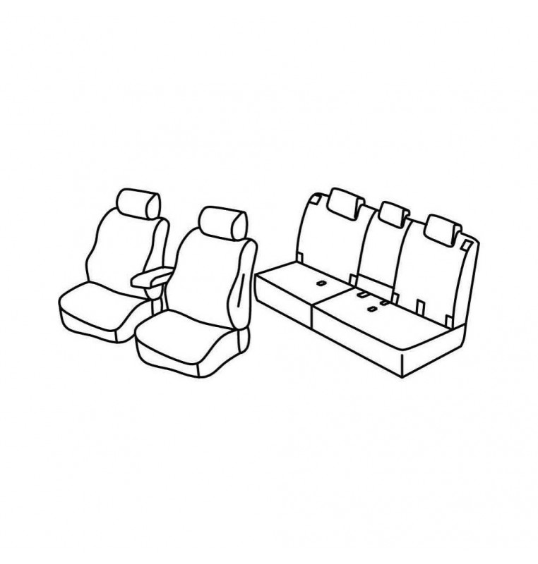 Set coprisedili Superior - Grigio/Nero - compatibile per Toyota Rav4 (02/06>02/13)