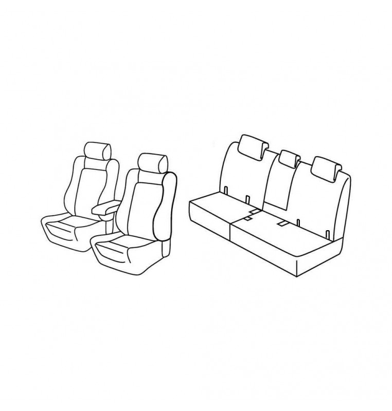 Set coprisedili Superior - Nocciola - compatibile per Toyota Rav4 (03/13>02/19) Elegance