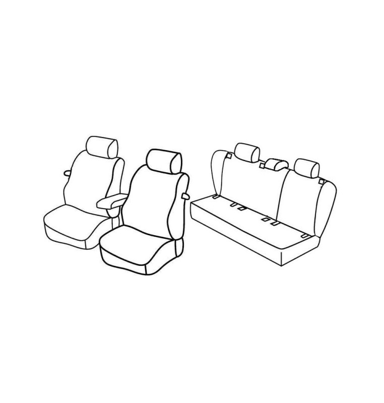Set coprisedili Superior - Nero/Rosso - compatibile per Volkswagen Golf V 3p (11/03>10/08) Trendline