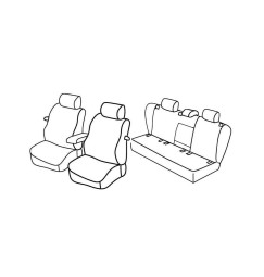 Set coprisedili Superior - Nero/Blu - compatibile per Volkswagen Golf V 3p (11/03>10/08) Trendline