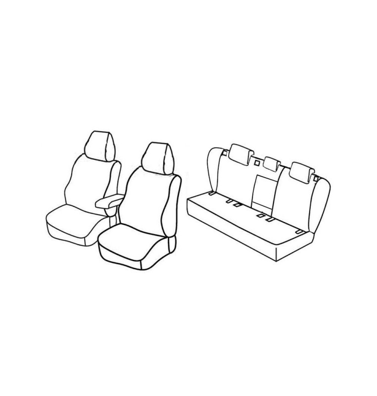 Set coprisedili Superior - Nero/Grigio - compatibile per Volkswagen Golf V 5p (11/03>10/08) Trendline