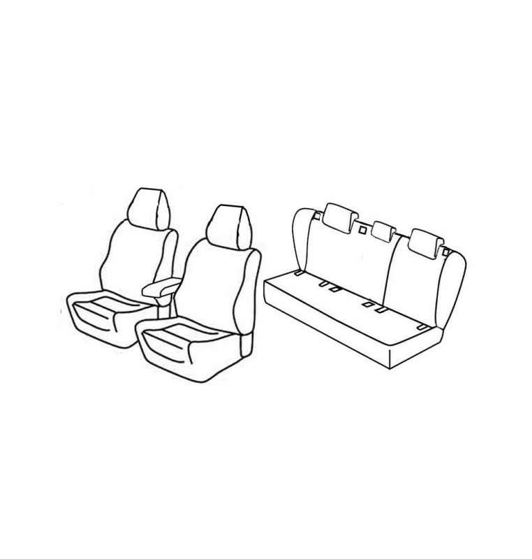 Set coprisedili Superior - Nero/Rosso - compatibile per Volkswagen Golf V 5p (11/03>10/08) Sportline