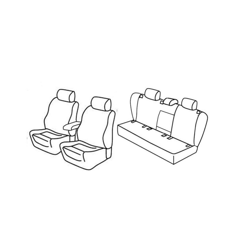 Set coprisedili Superior - Nero/Rosso - compatibile per Volkswagen Golf V 5p (11/03>10/08) Sportline