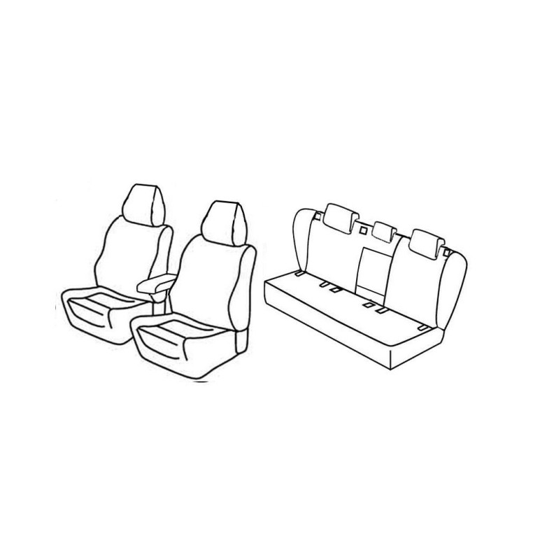Set coprisedili Superior - Nero/Rosso - compatibile per Volkswagen Golf V 5p (11/03>10/08) Sportline