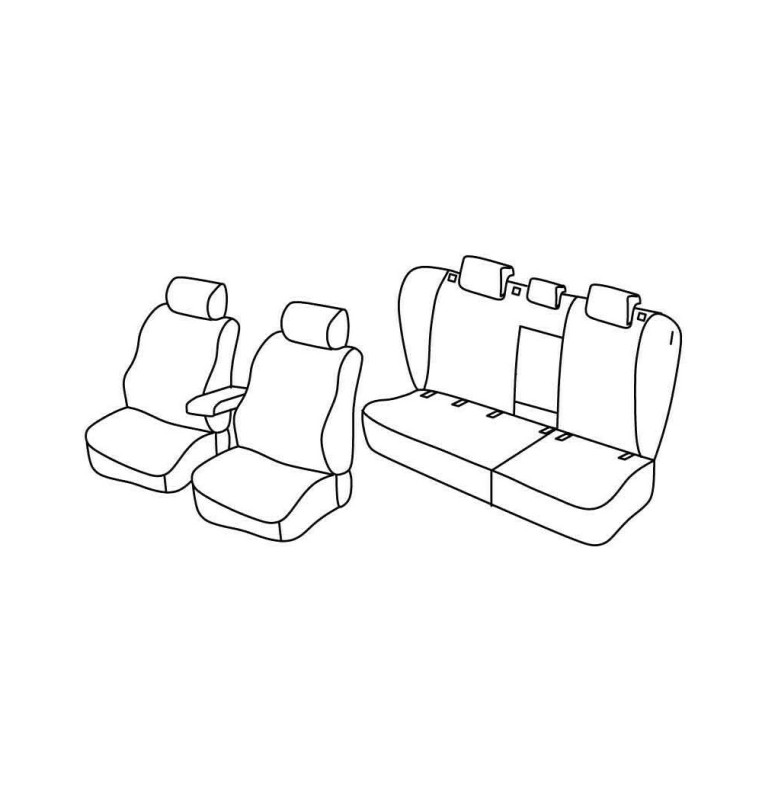 Set coprisedili Superior - Nero/Rosso - compatibile per Volkswagen Golf VI Variant (10/09>09/13)