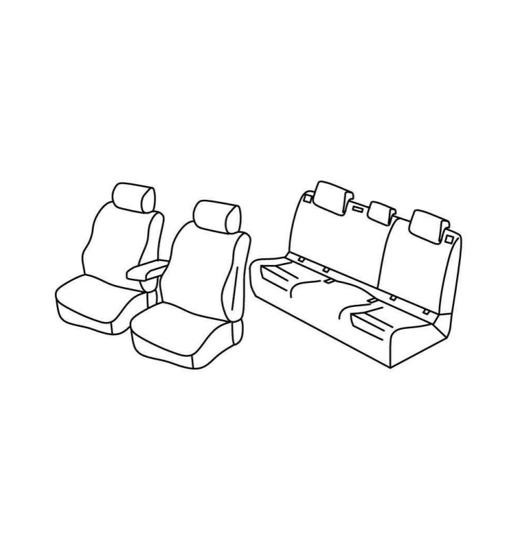Set coprisedili Superior - Nero/Grigio - compatibile per Volkswagen Golf VII 5p (11/12>12/19) Trendline